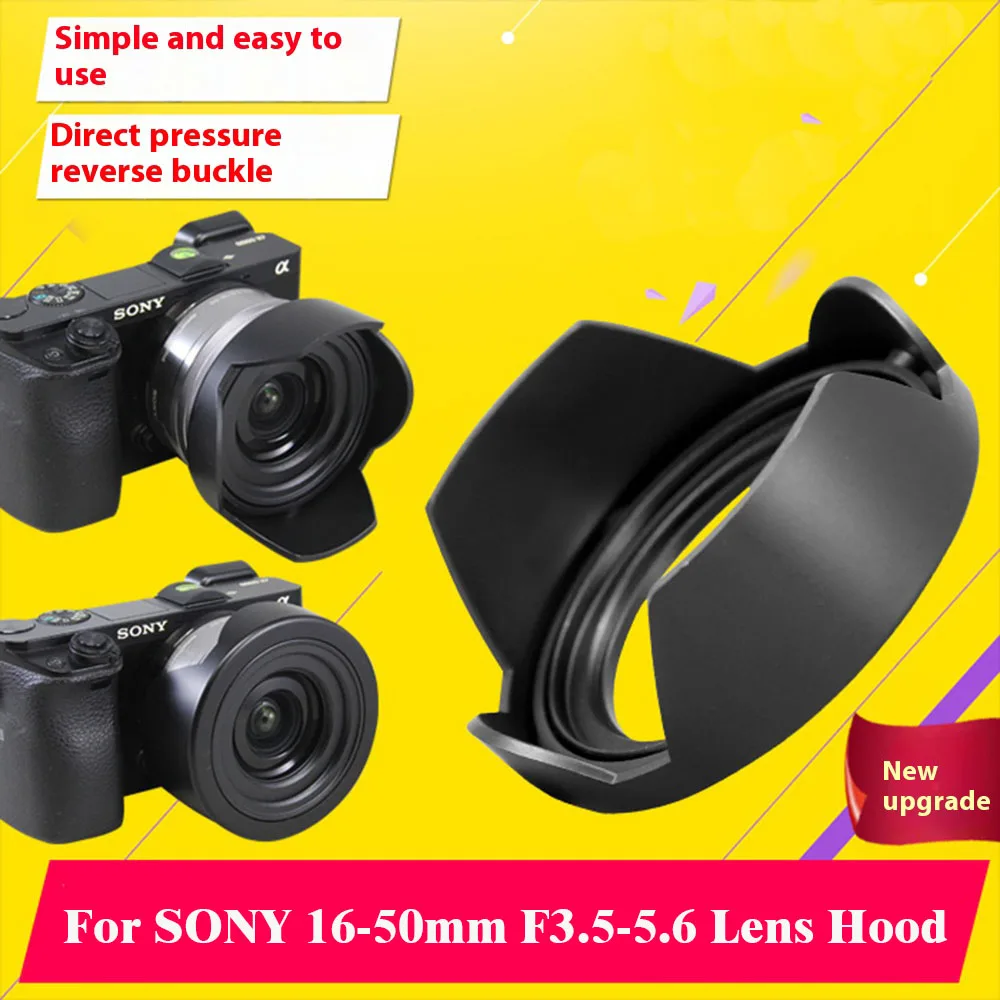 40.5mm Reverse Flower Lens Hood Cover for SONY E 16-50mm F3.5-5.6 OSS Camera Lens A5100 A6300 A6400 A6500 NEX5t zve10