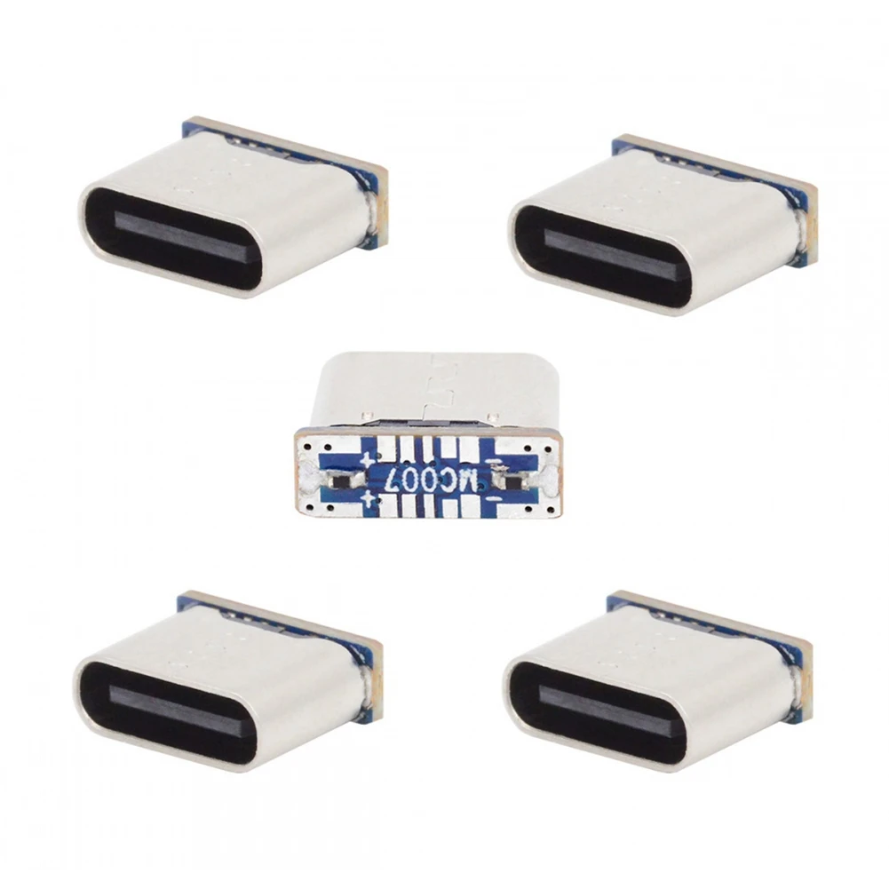 ABGB-Type-C Socket Charging Port C Female Adapter 5PCS 5PIN SMD SMT Type-C Female Jack For PCB Welding DIY Repair