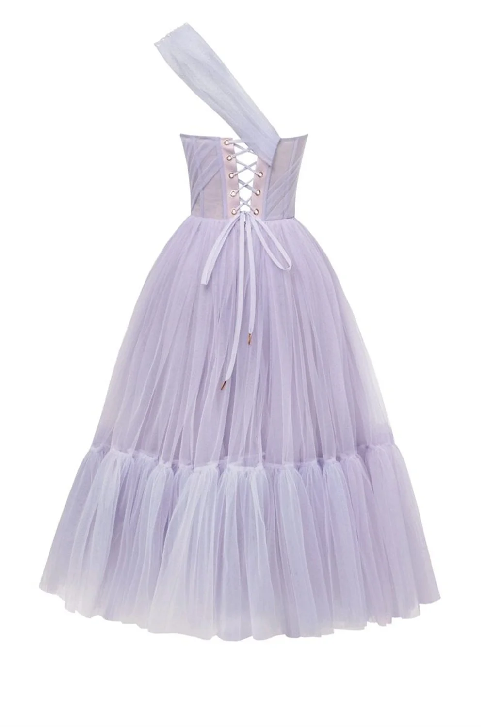Amanda Sexy One Shoulder Knee Lenght Prom Dress 2023 Ball Gown Tulle فساتين مناسبة رسمية Sweet Lavender Vestidos De Noche