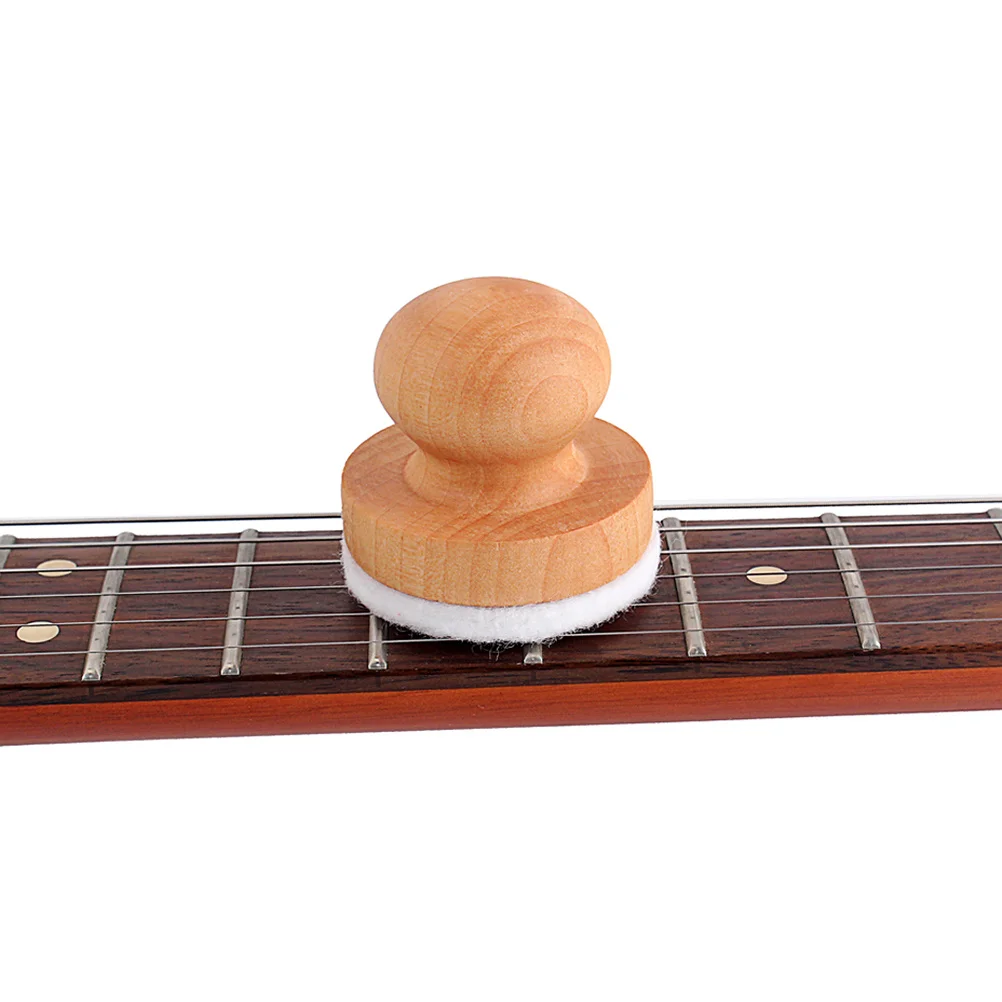

1pcs Wooden Guitar Bass String Cleaner Light Brown For Strings Protection Suitable All Stringed Instruments Maintenance Tool