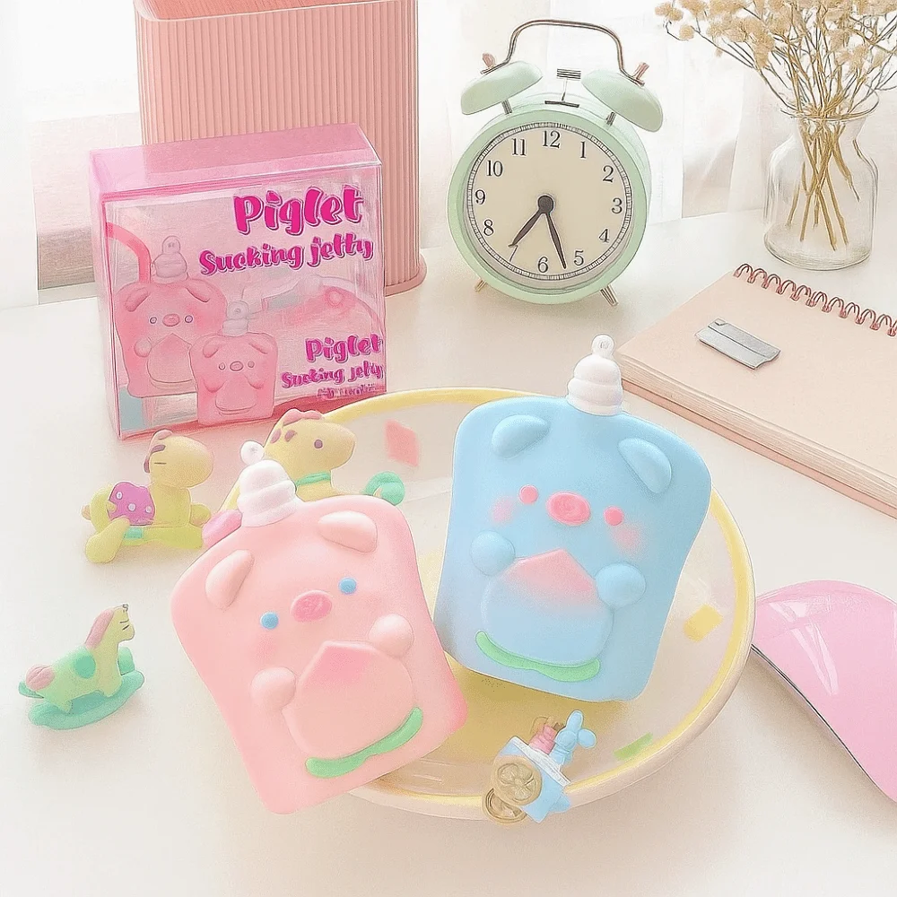 Natte textuur Varkentje Knijpspeeltje Originele release Schattig ontwerp Varkentje Knijpspeeltje Cartoon Rubbery Materiaal Langzaam rebound-speeltje