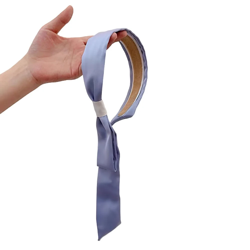 

Elegant Bow Ribbon Hair Band Korean Style Solid Color Bow Headband Headwear Fairy Hair Hoop Women