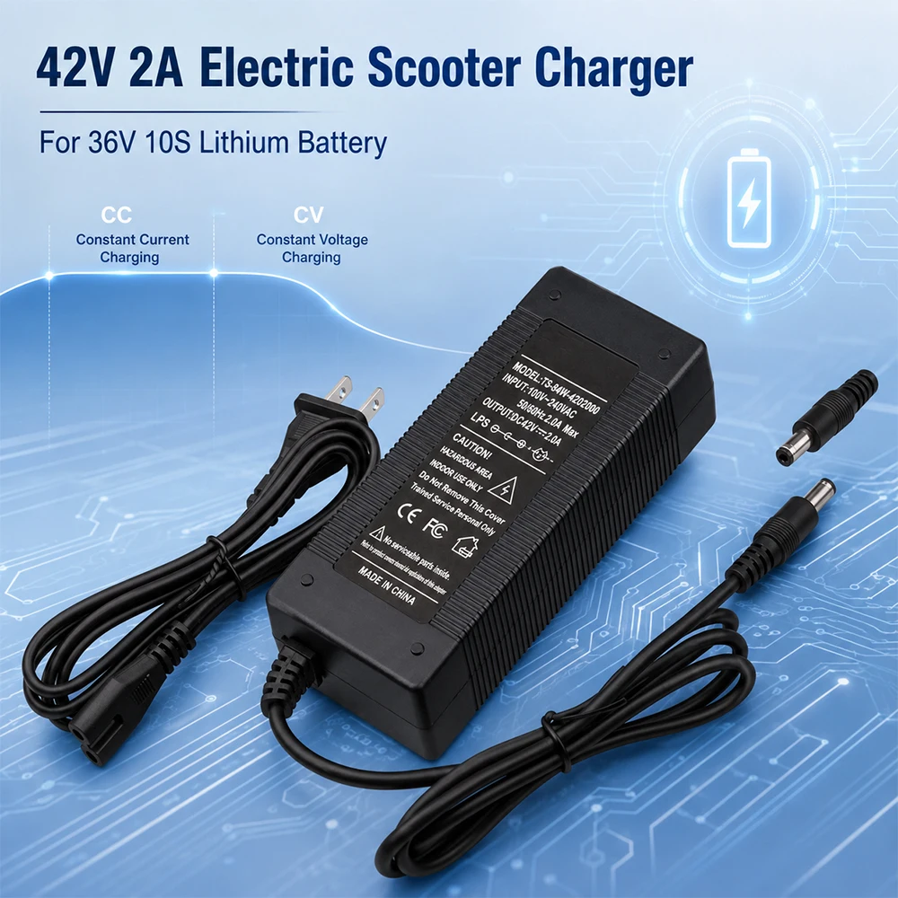 42V 2A Electric Scooter Charger for Hiboy S2, S2 Lite, S2 Pro, KS4, KS4 Pro, MAX, MAX3, MAX V2, NEX, NEX3, NEX5 36V Battery Pac
