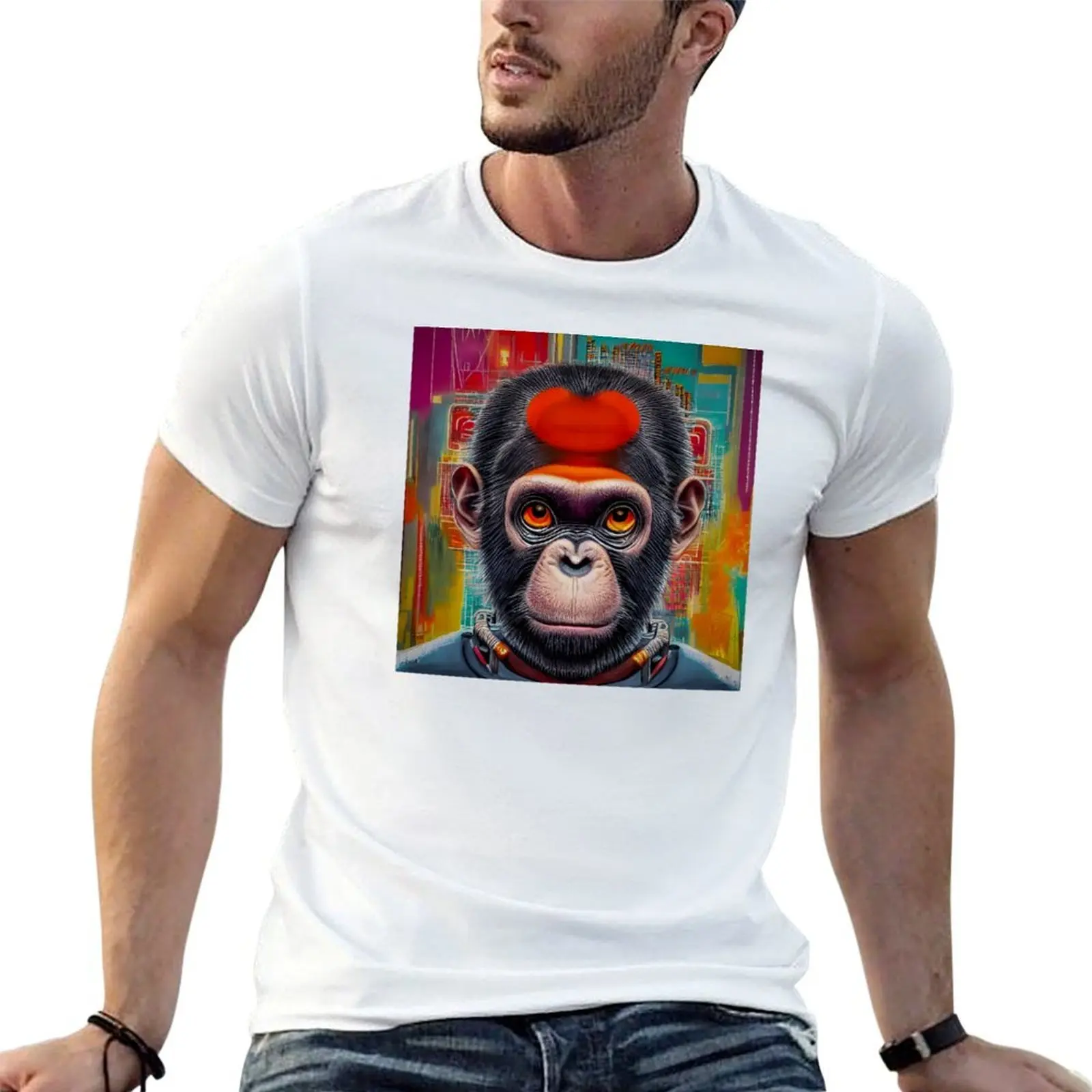 Monkey love T-Shirt Funny t-shirt summer tops mens clothes