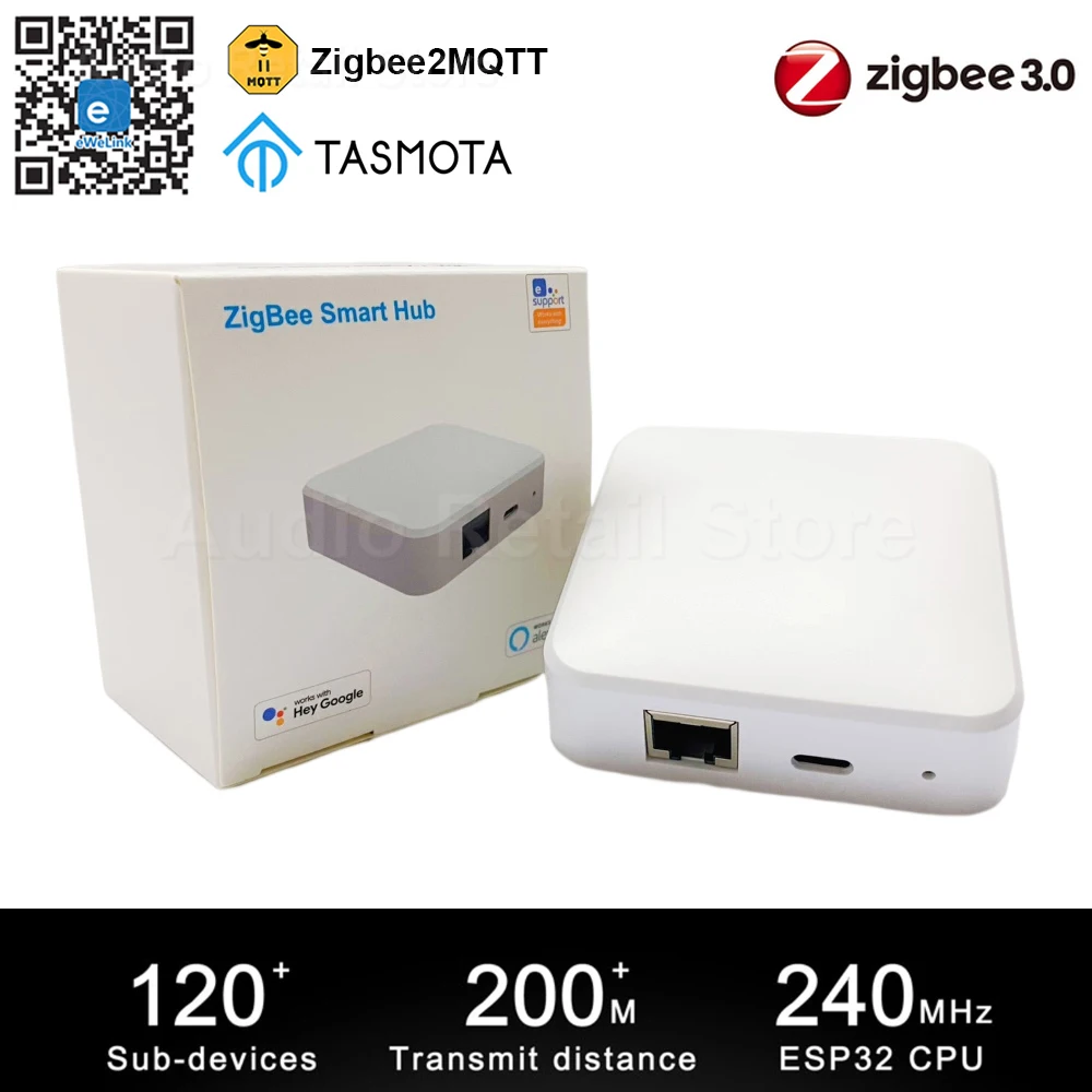 eWelink Zigbee 3.0 Gateway / Tasmota MQTT Gateway Smart Home Hub RJ45 Ethernet Bridge Wired Gateway APP Works with Zigbee2MQTT