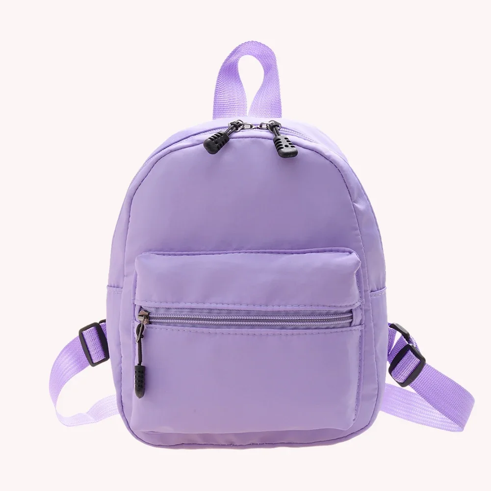 Fashion Solid Color Backpack Women Nylon Knapsack Preppy Style Mini Rucksacks