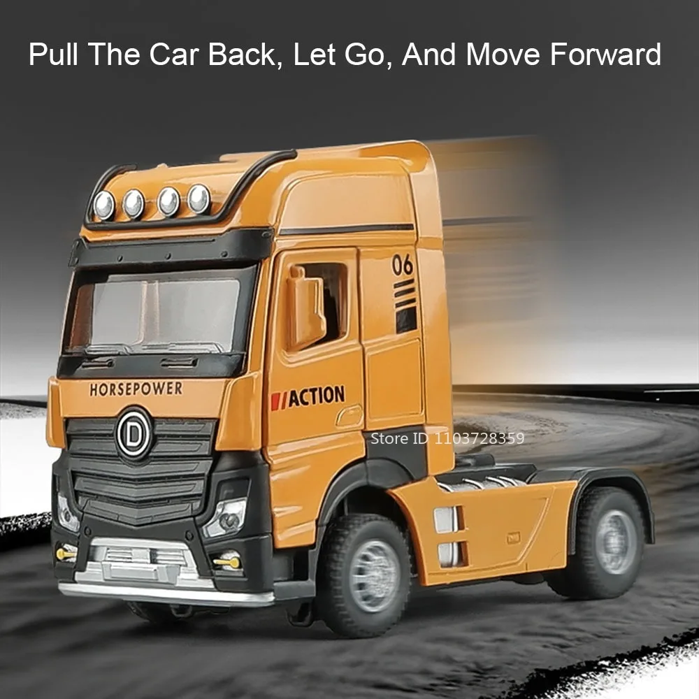 Vehículo de transporte de dos pisos 1:32, modelo de juguete, coche plano fundido a presión de aleación, puertas con luz y sonido, coches de ingeniería abiertos, regalos