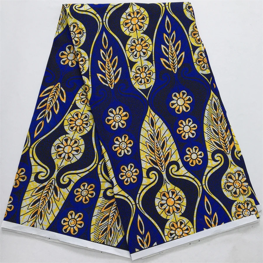 2024 High Quality Real Ankara Wax Lace fabric Nigerian Prints Fabric Ghana Style Latest Polyester 6 Yards for Women Party Dress