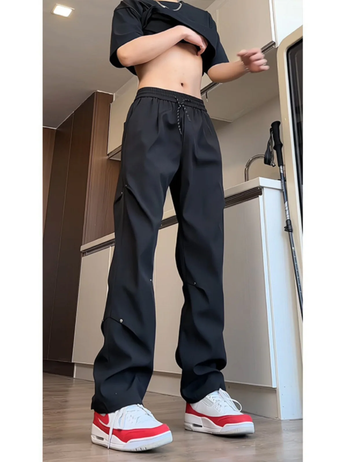 

Qui Dry American High Street Спецодежда Брюки Мужские летние тонкие альпинистские десантники Брендовые уличные походные брюки