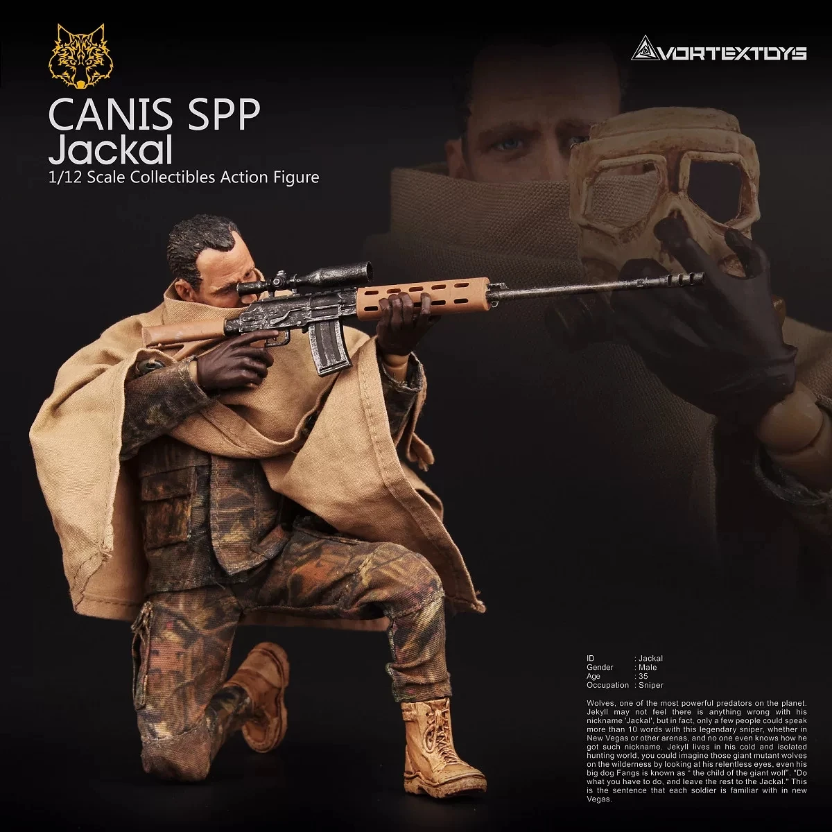 

VORTEXTOYS V00011 1/12 Scale Canis SPP Jackal Jekyll Military Sniper Collectible Action Figure For Adult Hobbyists Collectors
