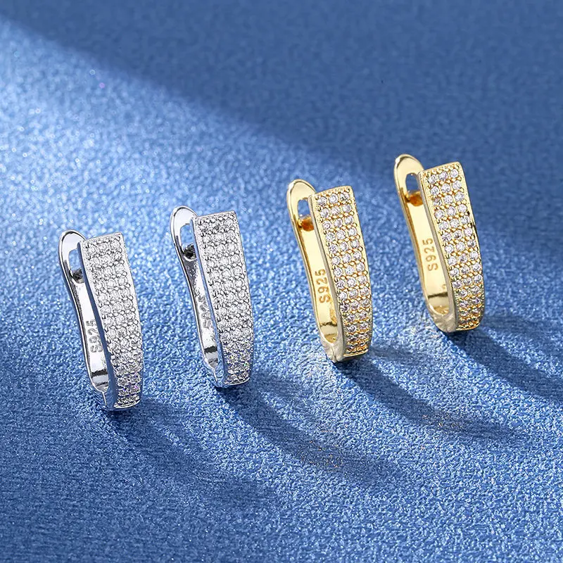 Ohrringe aus 925er-Sterlingsilber für Damen, runde Zirkon-Ohrringe, funkelnde Party, Hochzeit, Schmuck, Geschenkzubehör