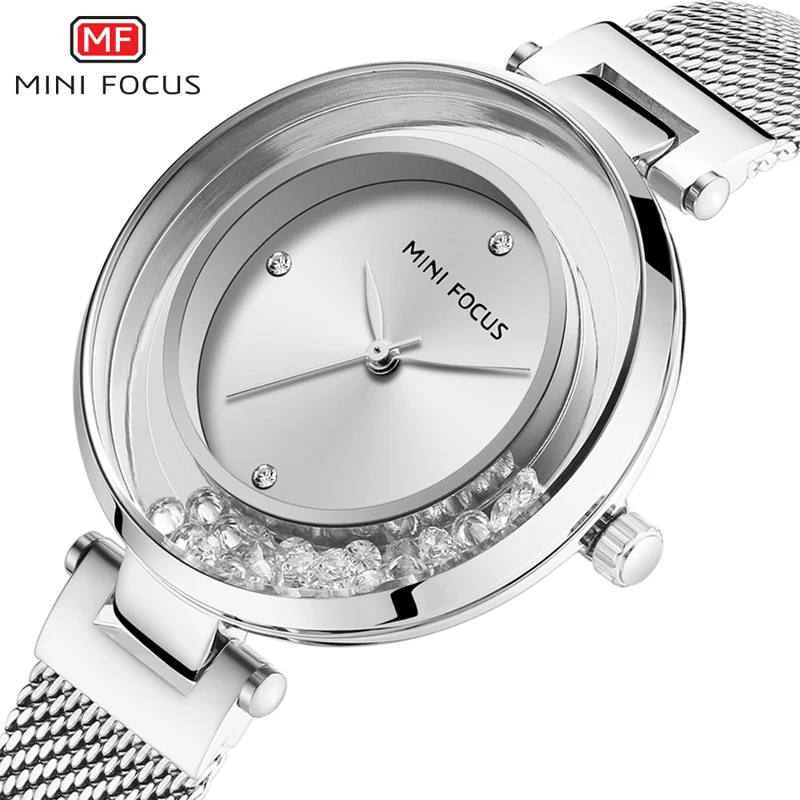 

Women's Watches MINIFOCUS Ladies Luxury Watch Brand Crystal Waterproof Fashion Mesh Belt Clock Woman Dress Wristwatches MF0254L