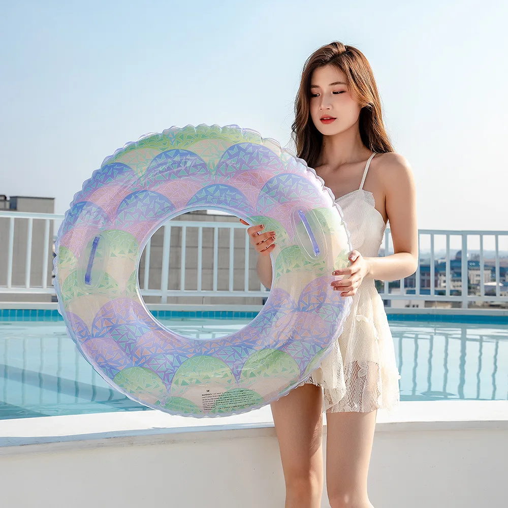 

Colorful Inflatable Swimming Ring for Baby Adult Pool Floats Thick PVC Swimming Circle Rubber Ring for Beach Party Pool Toys