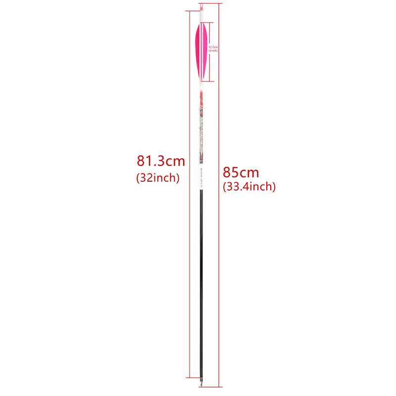 Imagem -03 - Pure Carbon Archery Seta com Pena de Turquia id 6.2 mm Spine 300 350 400 500 600 700 800 Caça Arco Tiro Desporto Pcs Peças 12