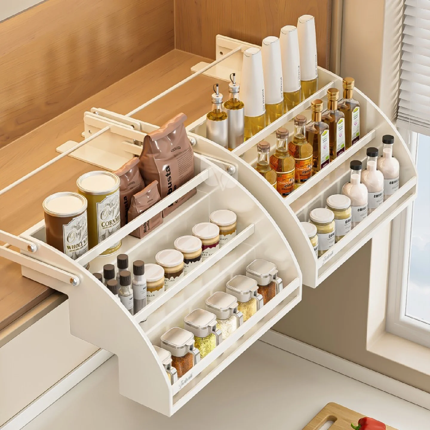 kitchen-cabinet-pull-down-spice-rack-storage-shelf-adjustable-height-carbon-steel-organizer-for-kitchen-storage-and-organization