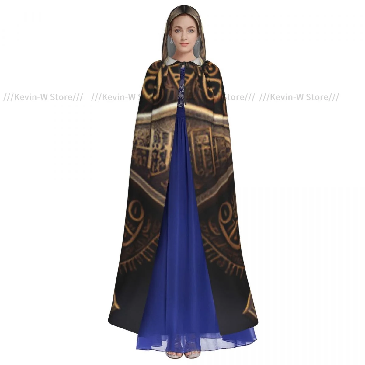 Hooded Cloak Unisex Cloak with Hood Ankh Egyptian Cross Cloak Vampire Witch Cape Cosplay Costume