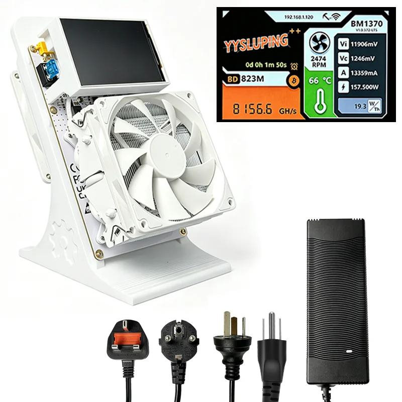 Nerdqaxe++ 8TH/s Heim-ASIC-Bitcoin-Miner BM1370 Chip-Rechenmaschine mit Doppel-Hochgeschwindigkeits-Lüftern Heim-BTC-Miner
