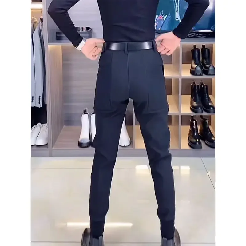 Pantalon Décontracté pour Homme, Solide, Amincissant, Longueur de Rinçage, Style Classique, Bande de Taille artificiel astique, FJSpring et Autumn, 2024