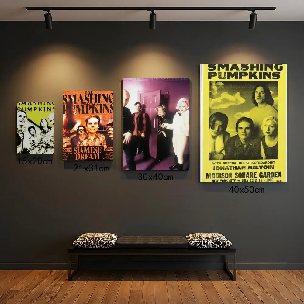 band T-The Smashing Pumpkins-S Poster Peel and Stick Wall Art for Cafe Office Bar and Home Decoration