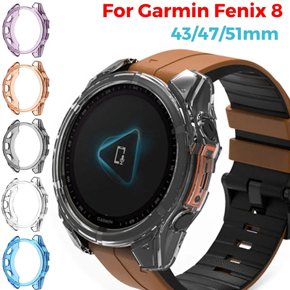 TPU Case For Garmin Fenix 8 43mm 47mm 51mm Silicone Cover Protector Anti-scratch Bumper for Fenix 8 Protective Case Accessories
