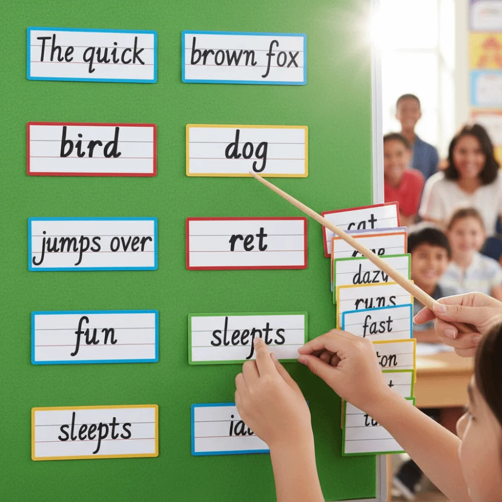 8pcs-magnetic-sentence-strips-compact-size-four-line-whiteboard-stickers-colorful-reusable-writing-magnets-teachers