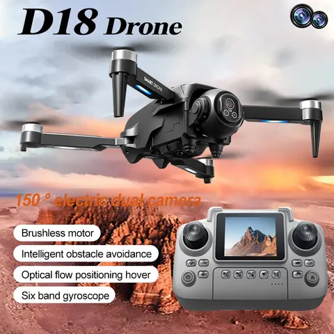 새로운 D18 드론 8K 전문가용 HD 듀얼 카메라 UAV WIFI 광학 흐름 포지셔닝 장애물 회피 쿼드콥터 원격 조종 완구