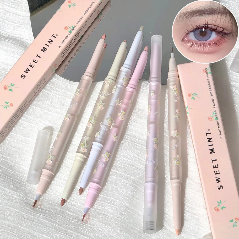 6色展開、両頭シルクワームペン、高光沢で明るく輝く防水性、長持ちするヌードリキッドコントゥアーライナー、アイメイク