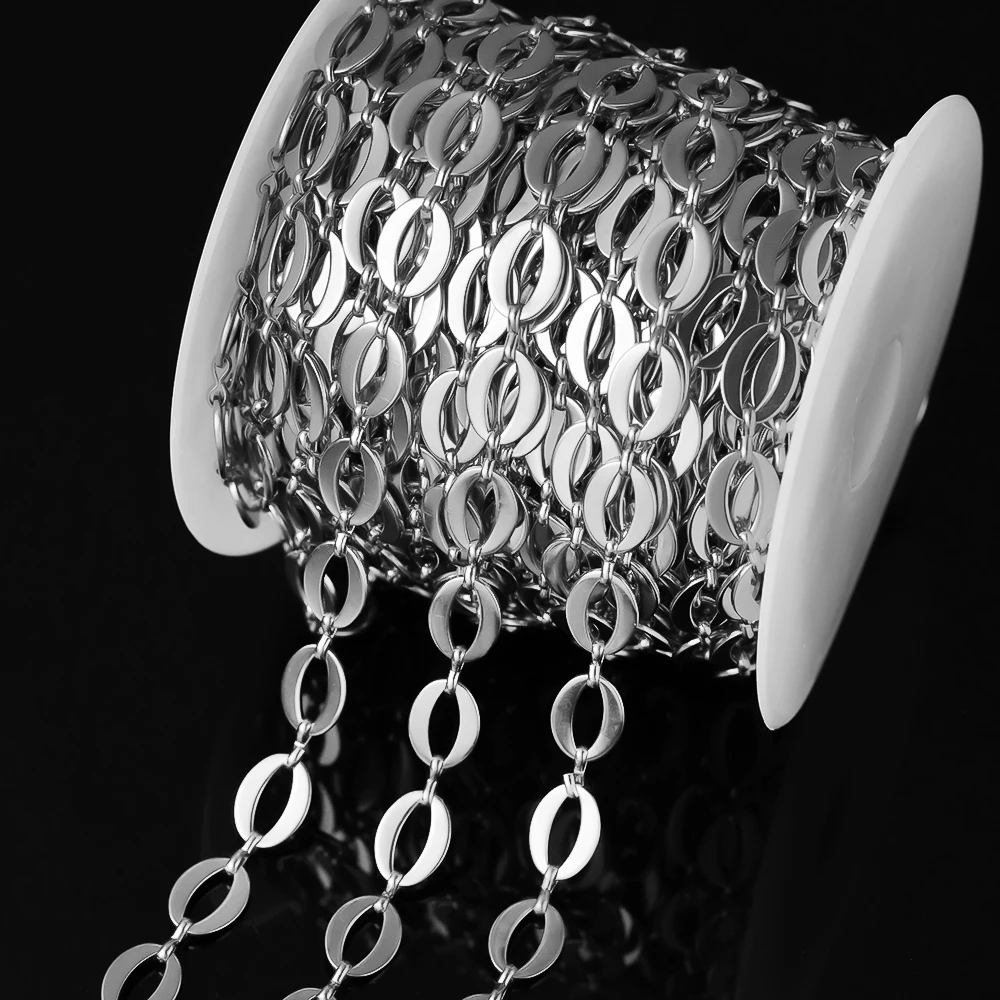 1 Meter Edelstahl Hohl Oval Shpae Gliederketten DIY Halskette Armband Schmuckherstellung Zubehör Materialien Deko Teile Erkenntnisse – Detail 3