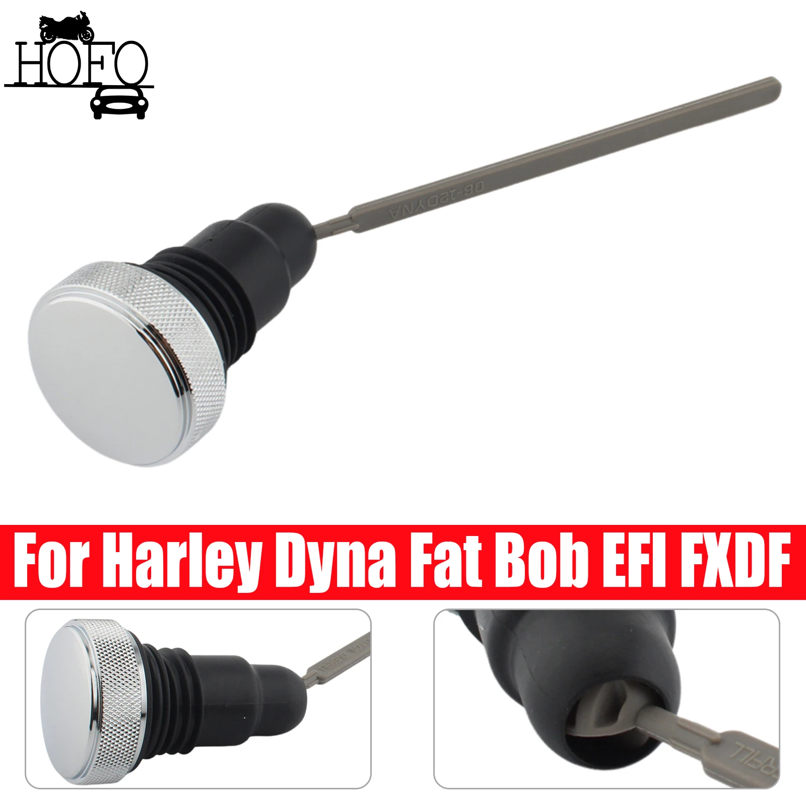 

Мотоциклетный хромированный щуп для измерения уровня масла, черный щуп для измерения уровня масла для Harley Dyna Fat Bob EFI FXDF 08-17 Low Rider FXDL