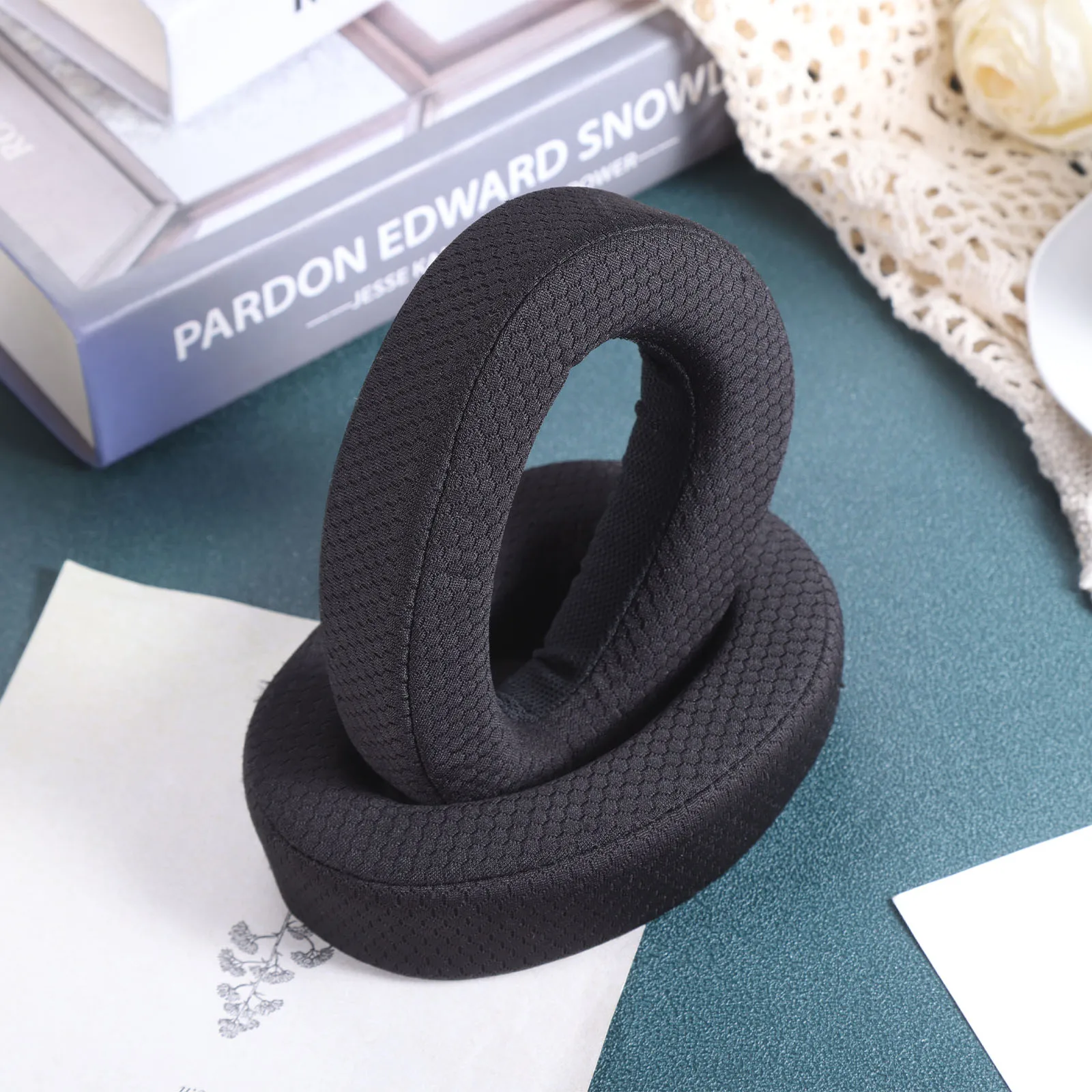 2 pezzi/paia accessori di ricambio per tappi per le orecchie, copertura in spugna per auricolari montata sulla testa, parti di ricambio per cuscinetti per auricolari, copertura protettiva per auricolari