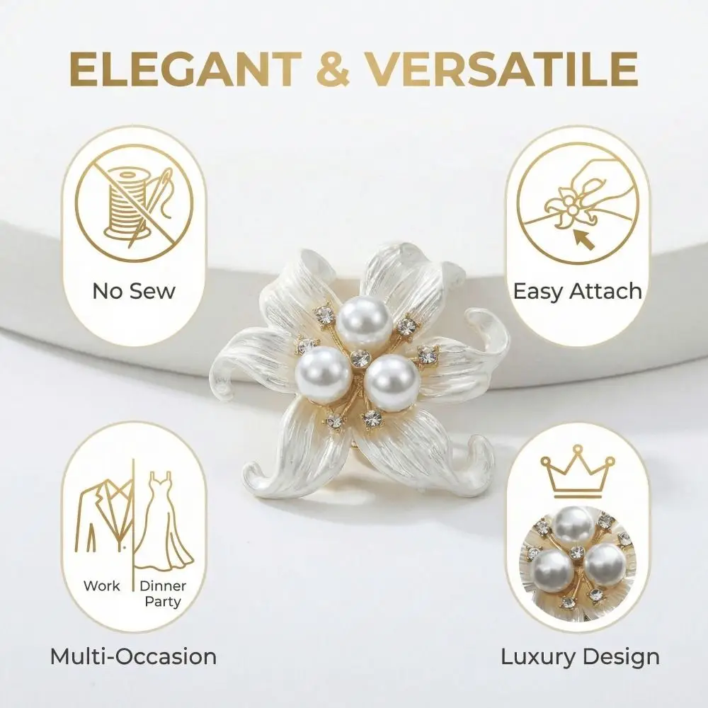 New Starfish Flower Flower Cufflinks Beads Pearl Shirt Button Clip DIY Sewing Accessories Button Cover Women Dresses