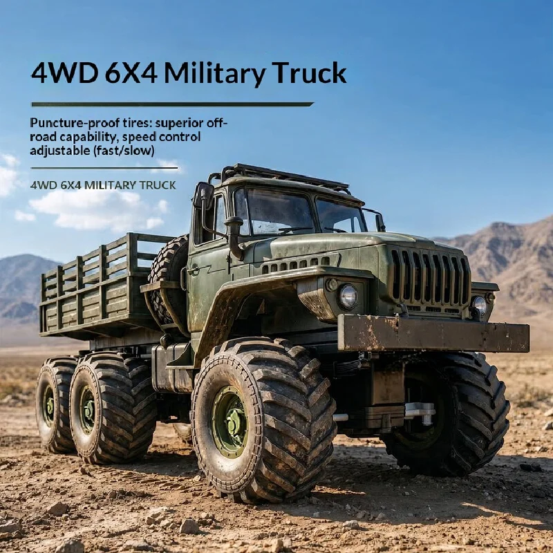 Rc 6X4 4Wd Military Truck Remote Control Off Road Electric Crawler Heavy Duty Simulation Model For Adults