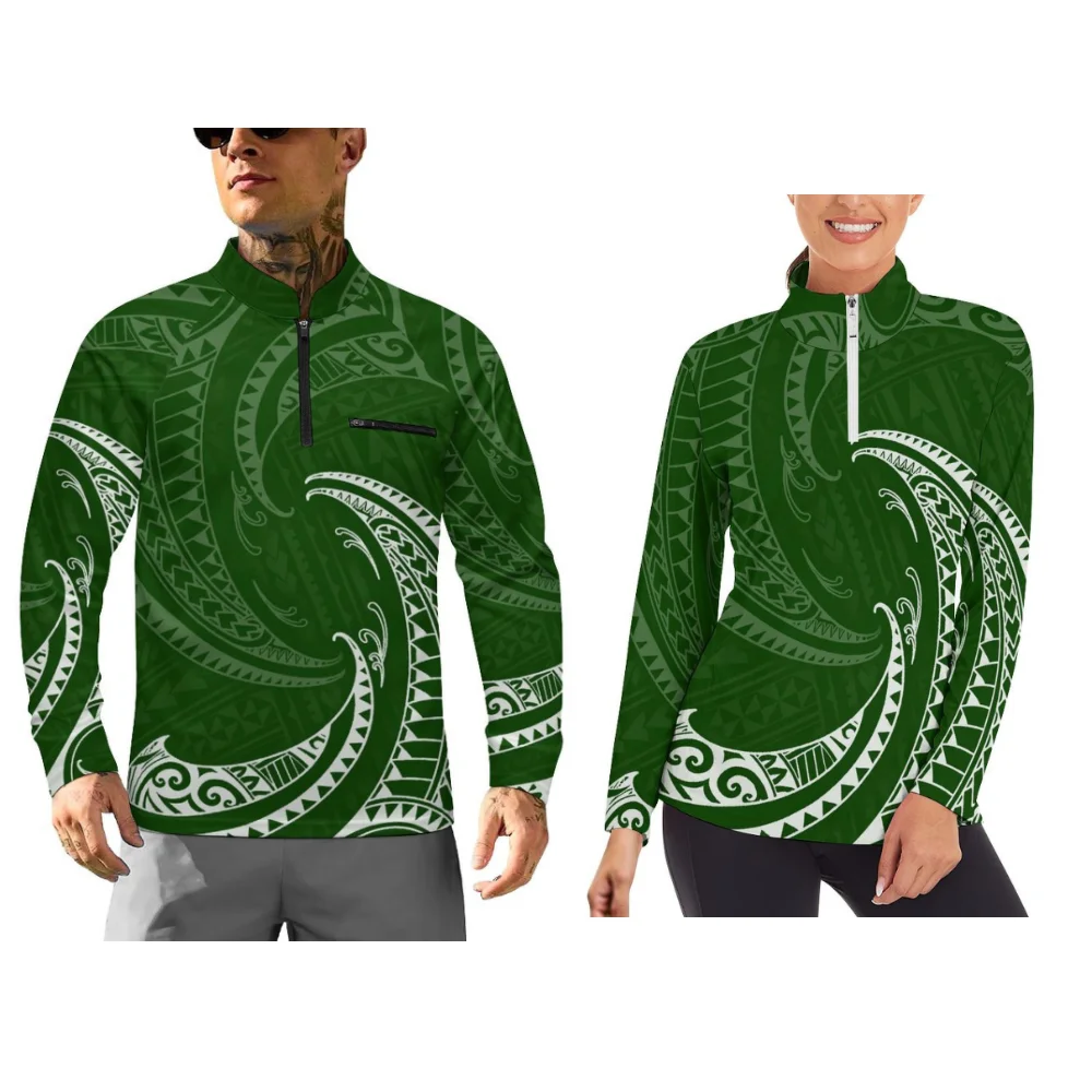 

Customizable Polynesian Sportswear For Couples Lightweight Long-Sleeved Sportswear Easy And Comfortable