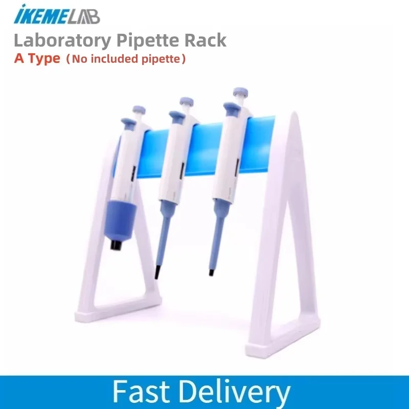 

IKEME Laboratory Pipette Rack Plastic Linear Stand Common Use A-Shaped Triangle Holds Up to 6 Pipettes