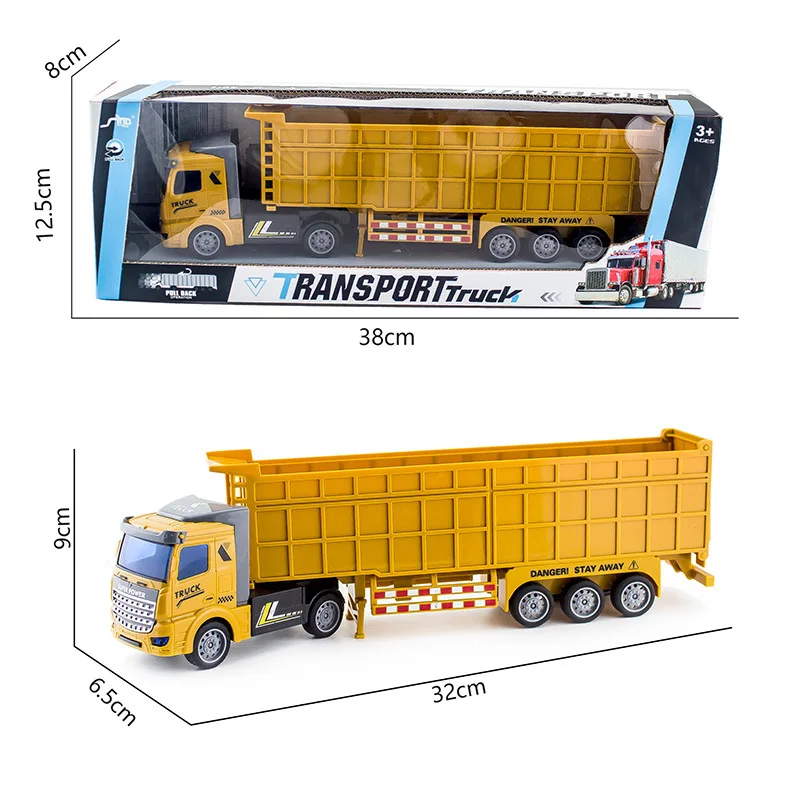 1:50 plastikowe modele samochodów z przyczepą, pojazdy budowlane z pojemnikami, oryginalne opakowanie zabawek prezentowych, hurtownia