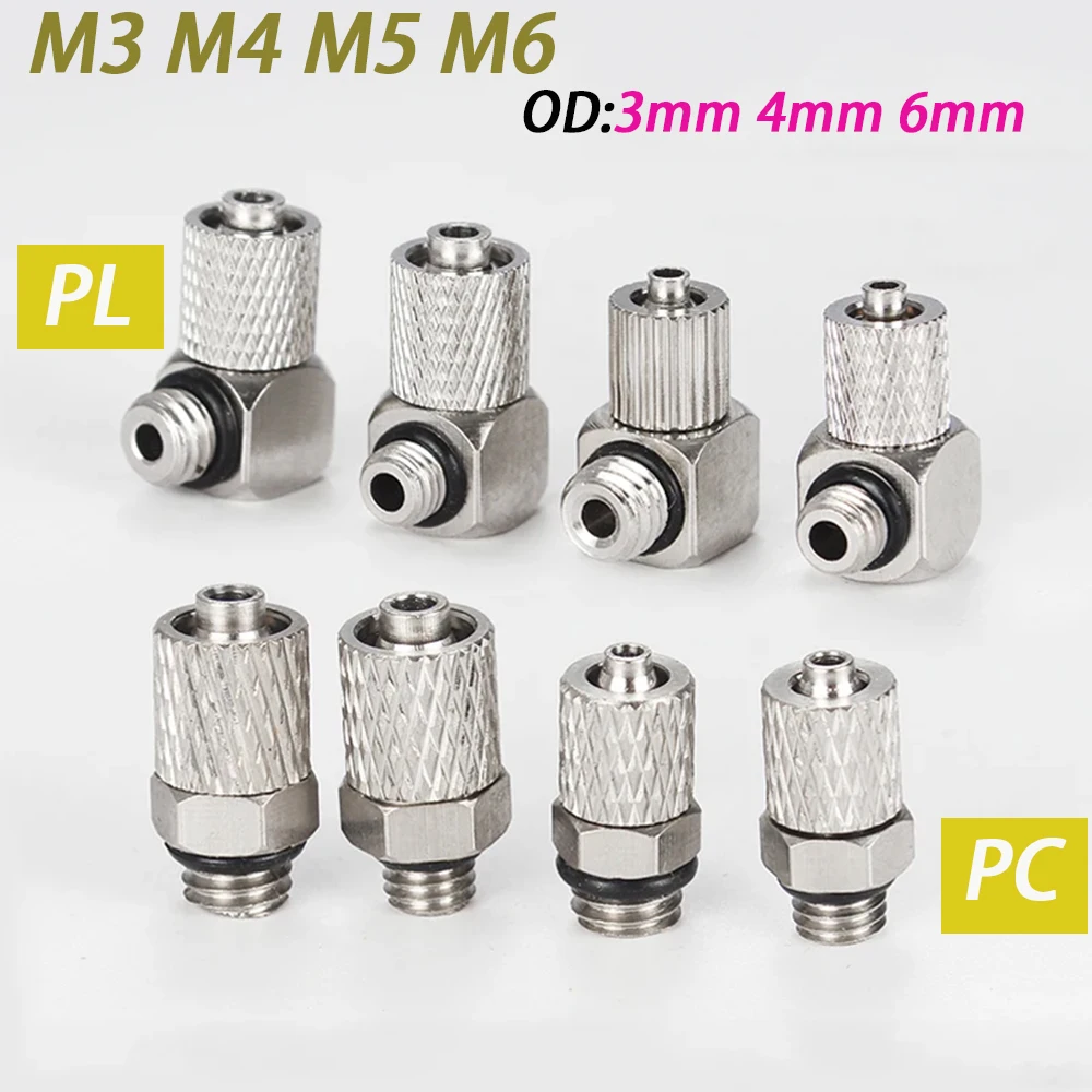 

3/5-50Pcs Male Thread M3 M4 M5 M6 Air Tube 3mm 4mm 6mm OD Mini Pneumatic Pipe Connector Screw Through Quick Fitting Fast Joint