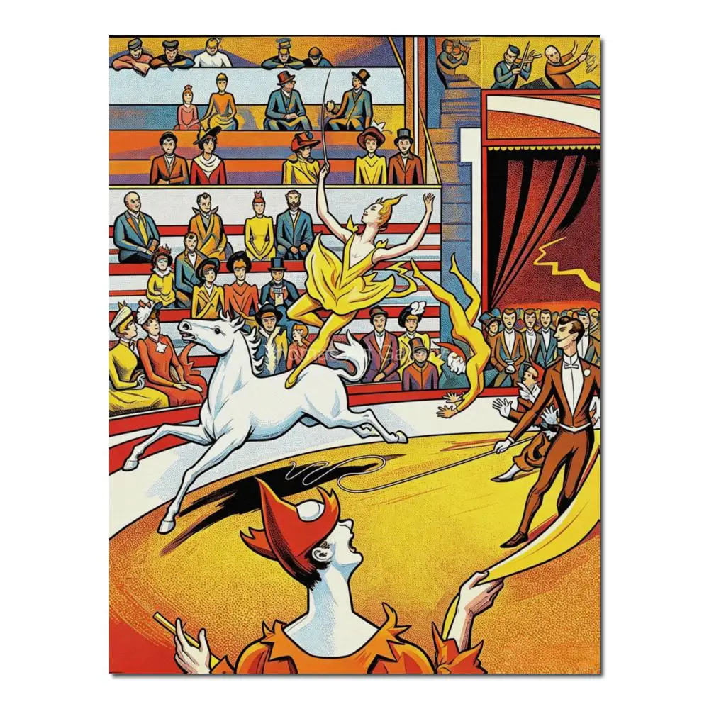Large The Circus Georges Seurat HD Canvas Print Impressionist Painting Wall Art for Hotel Lobby Office Living Room Decor