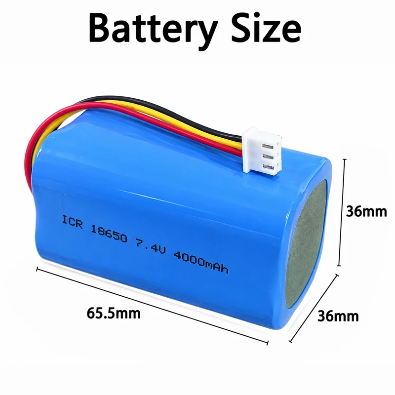 18650 7.4V 4000mAh Rechargeable Lithium Battery Pack for Megaphone Speaker Solar Light Toys Protection Board+XH2.54-3P Plug