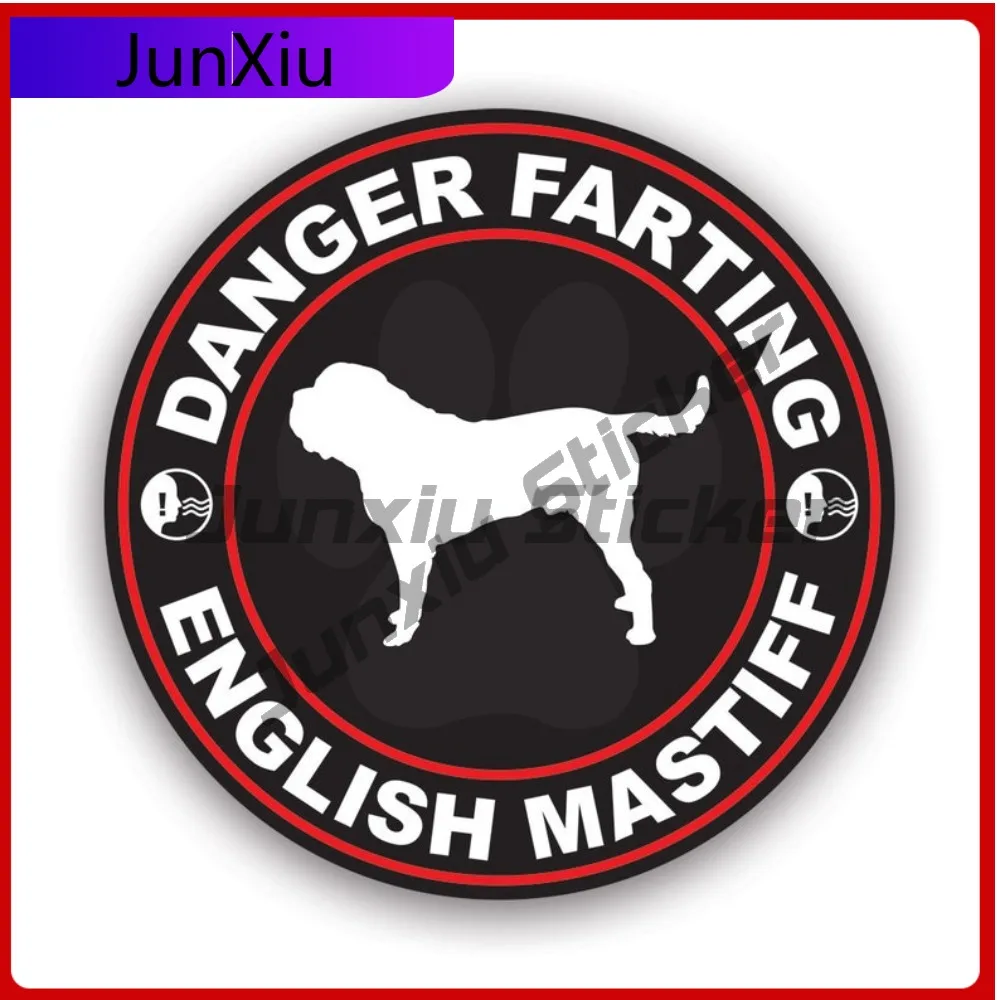 

Danger Farting English Mastiff Stickerwaterproof Outdoor Anime Laptop Waterproof Vinyl Decal For Door Trim Sticker High Quality
