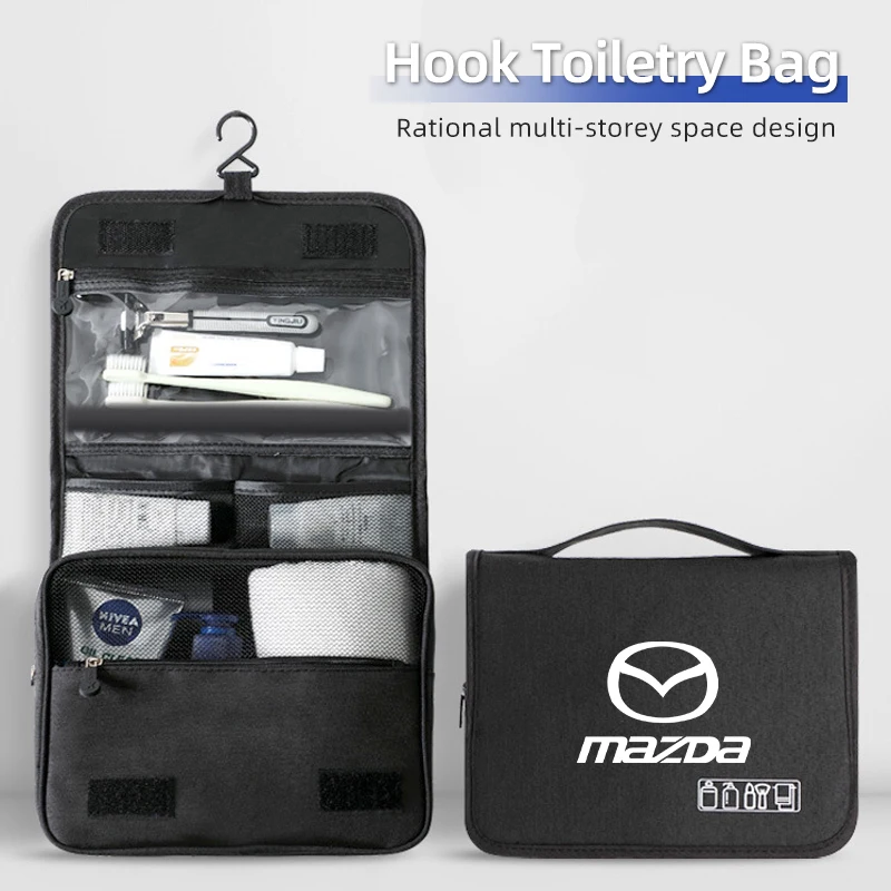 

Waterproof Car Logo Toiletry Bag Cosmetic Pouch Travel Organizer For Mazda 3 6 2 Axela CX5 CX3 CX30 CX9 Atenza Demio RX7 MX5 CX7