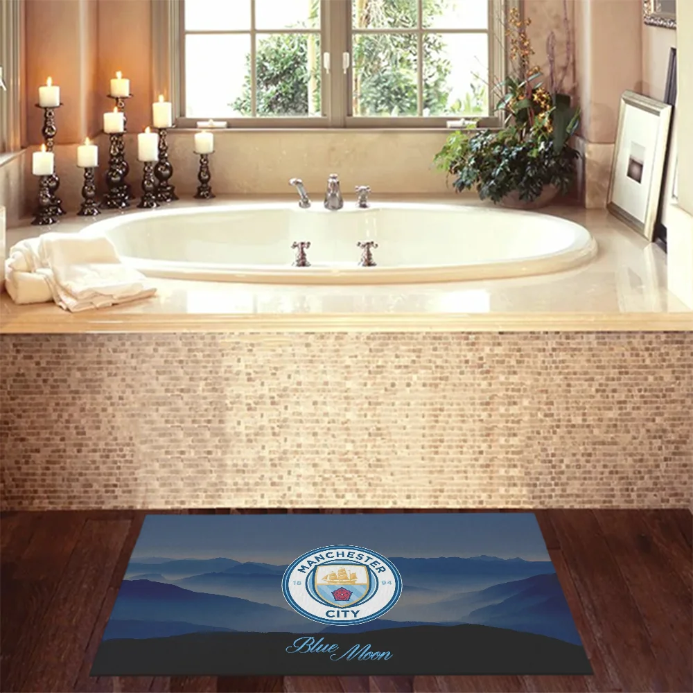 Foot Mat Home M-manchester City Fc Bathroom Rug Hallway Mats Entrance Door Mat Washable Non-slip Kitchen Rug Long Carpet Bath