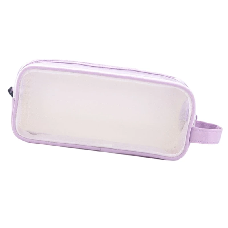 Estojo caneta transparente para exames estudantes, estojo caneta multifuncional capacidade