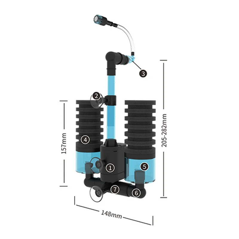 Qanvee Electric Water Sponge USB Purifier Biological Oxygen Fish Tank Filter Foam Aquarium Accessories Filtro Akvarium Canister