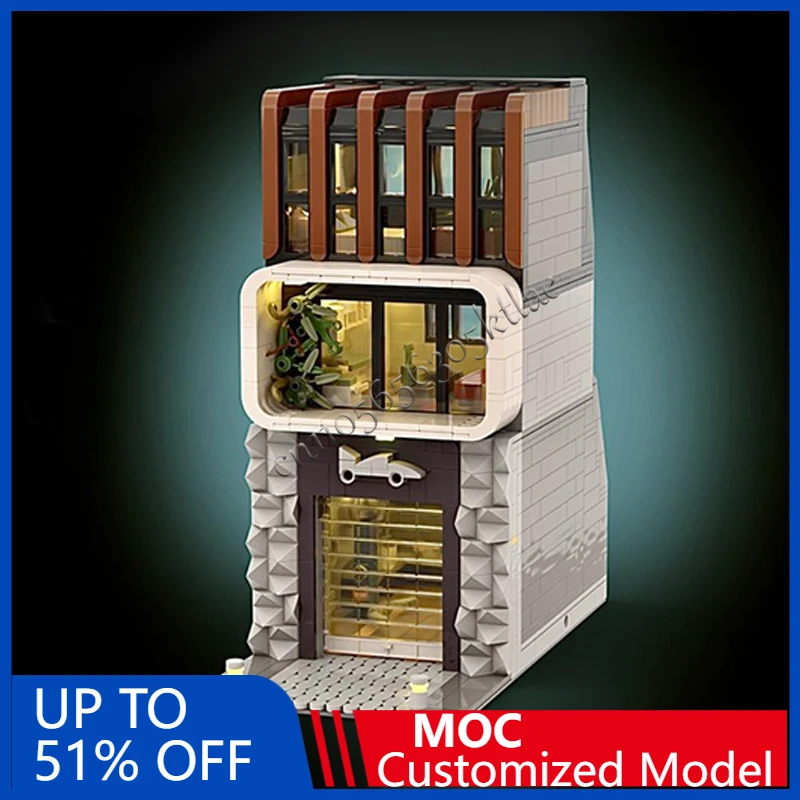 

1613 PCS City Street Scene Urban Garage Suite MOC Customize Modular Building Block Kids Brick Technology DIY Assembly Toy Gift