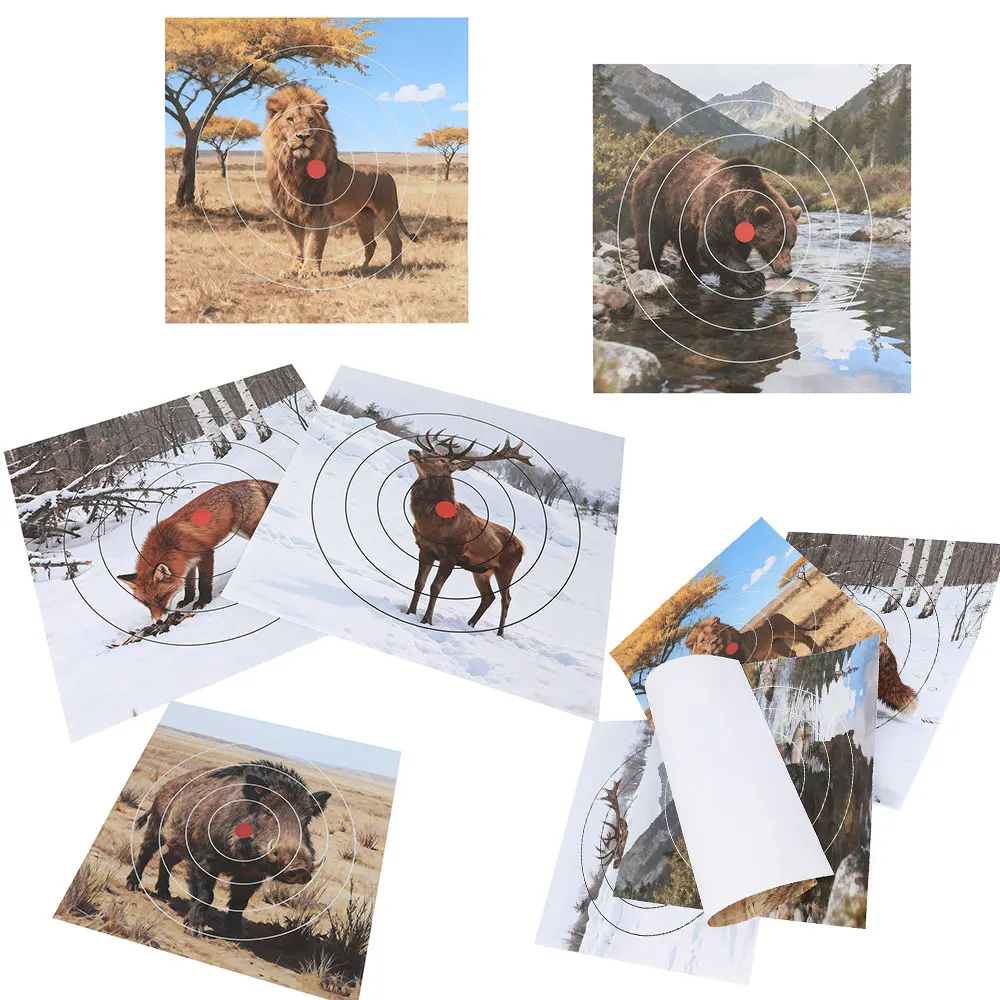 

40x40cm Shooting Target Paper Wild Animal Target Face Outdoor Hunting Game Practice Archery Arrow Target Parper 10/20pc