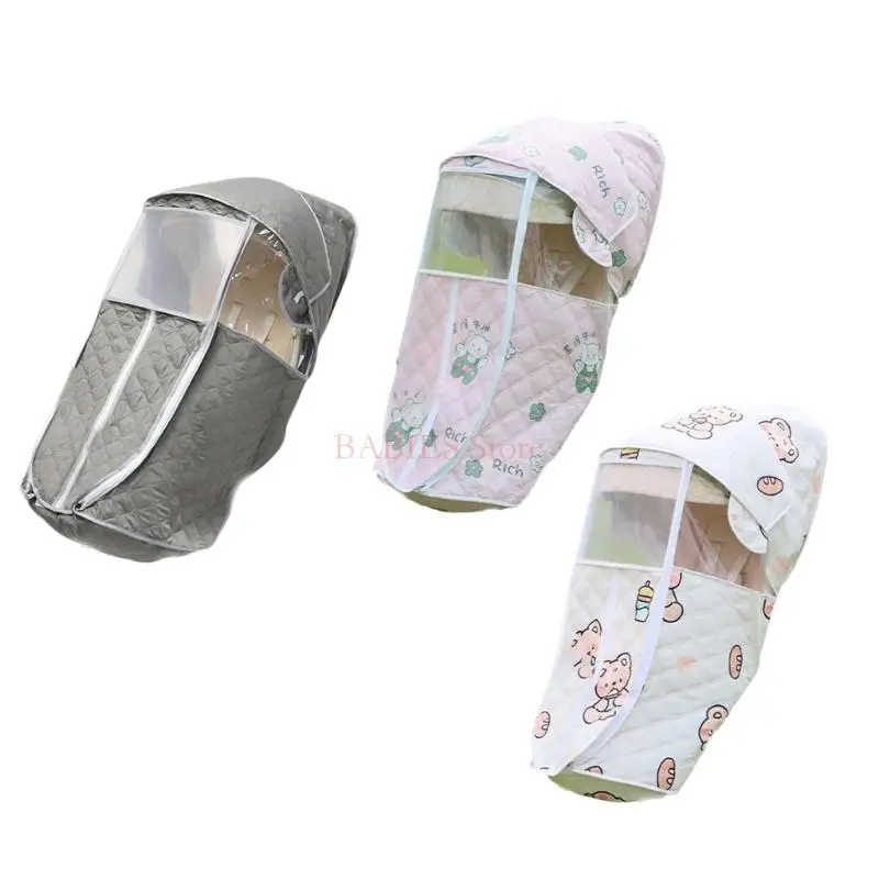 C9GB Baby Strollers Rain Cover Cold Weather Proof & Foldable Protective Sleeve Protector Full Protections Cart Rain Guard