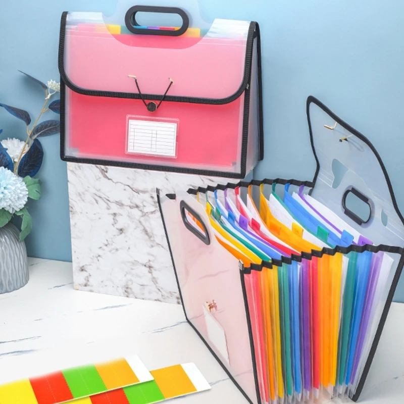 13 Pocket Expanding Folder Expandable File Folder With Handle Document Organiser Folder Desk File Filing Box Dropshipping