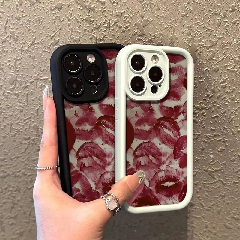 Coque de téléphone souple à motif imprimé à lèvres rouges, étui antichoc pour Xiaomi Redmi Note 14 Pro Plus 5G 13 12S 12 11 10 14C 13C 12C