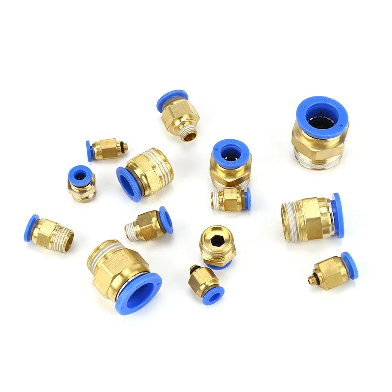 M5 M6 M8 M10 M12 M14 Metric Male Thread Straight Pneumatic Pipe Fitting Push In Quick Connector Fit 4mm 6mm Tube OD