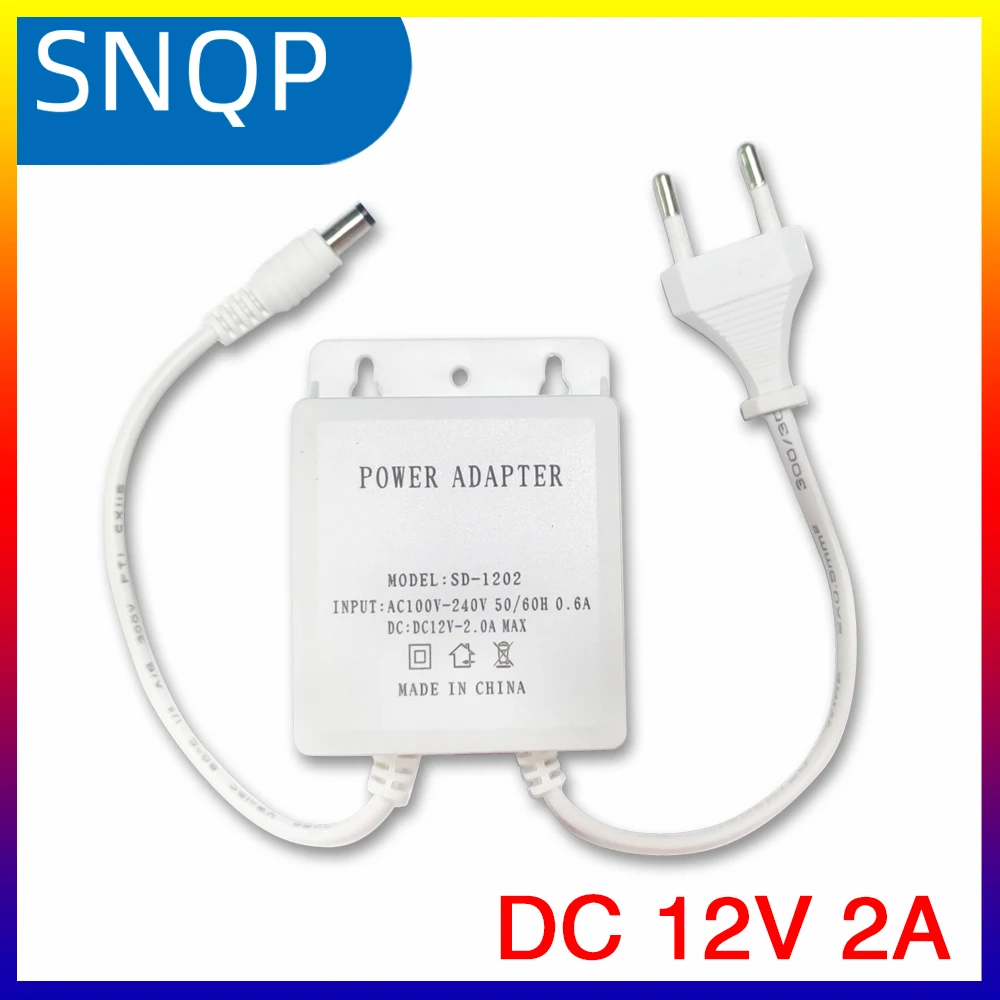 Waterproof DC12V/2A EU Power Adapter For Surveillance CCTV Security Cameras AHD Camera DVR NVR Input AC100V-240V 5.5mm*2.1mm